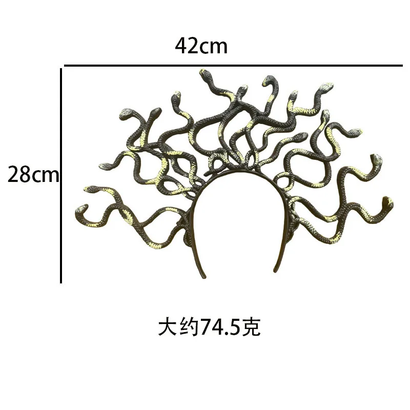 ميدوسا الأفعى هيرباند هالوين تأثيري الشعر التبعي الأساطير اليونانية غطاء الرأس #2
