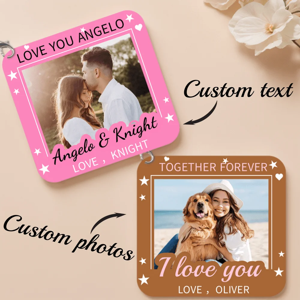 Custom Acrylic Keychain Personalized Photo Name Text Love Star Fashionable Key Chain Party Decoration Gift Customized Keychain