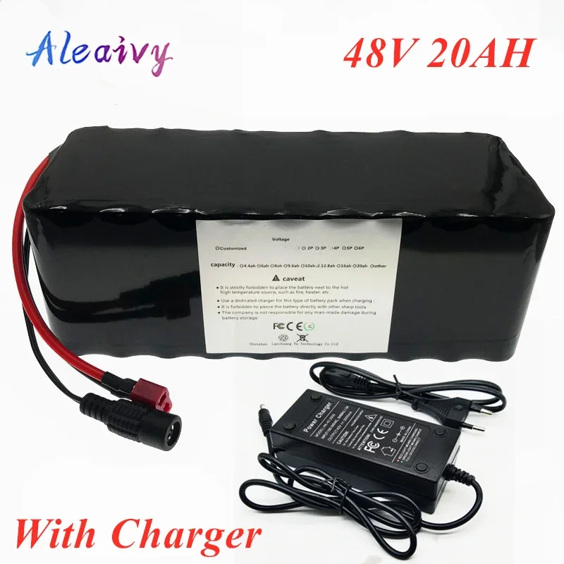 

New 100% Original 48v 20Ah 1000w 13S3P Lithium-ion Battery for 54.6v Electric Bicycle Scooter with BMS Discharge + Charger