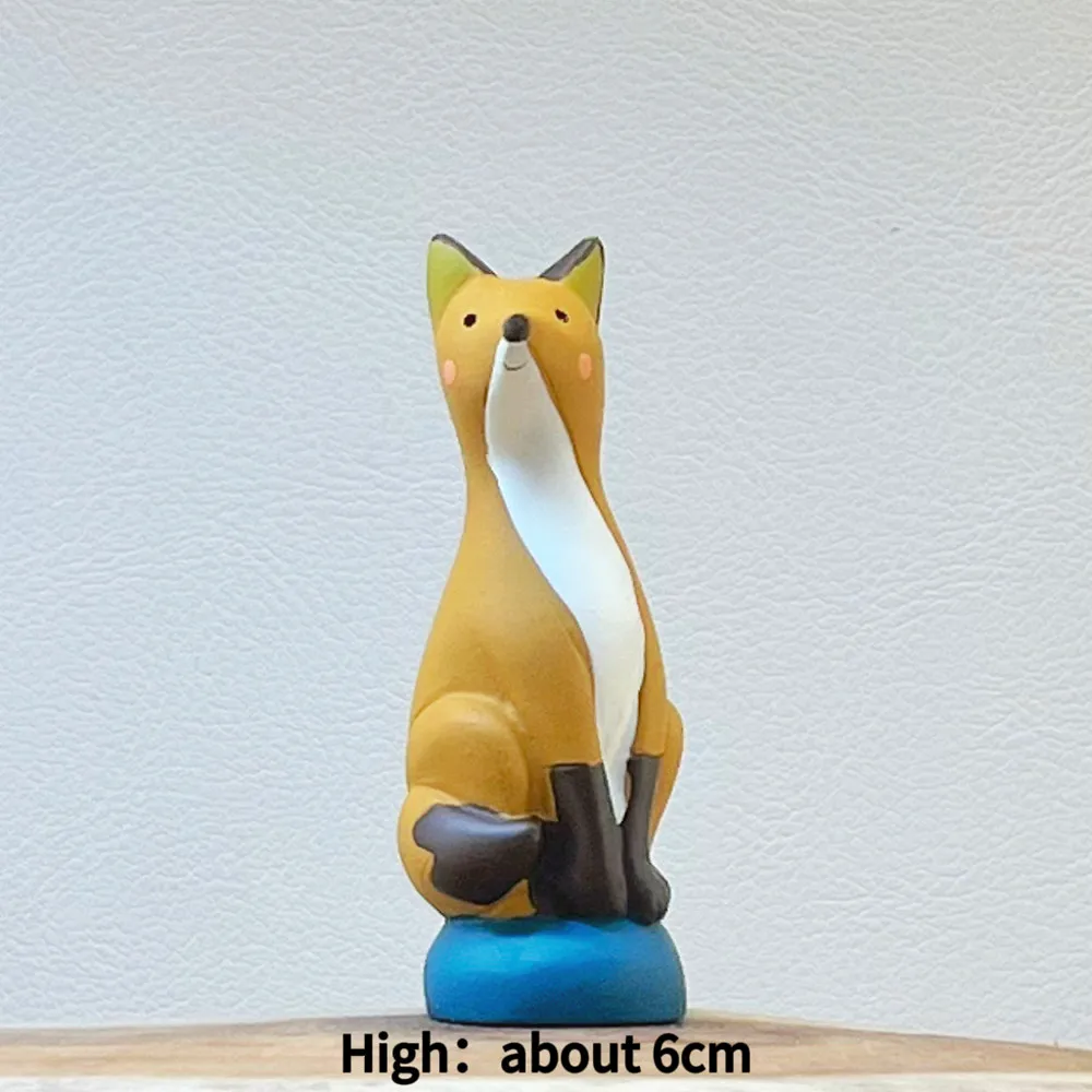 Mini Resin Animal Figurines, Tiny Wildlife Character Statues, Micro Landscape Decor & Collectible Ornaments