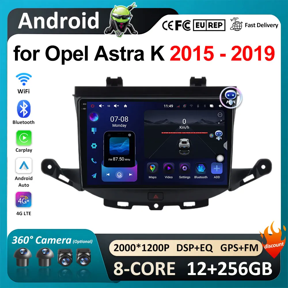 Android Intelligent Systeem 9 Inch Voor Opel Astra K 2015 2016 - 2019 Navigatie Gps Autoradio Audiospeler Head Unit Accessoires