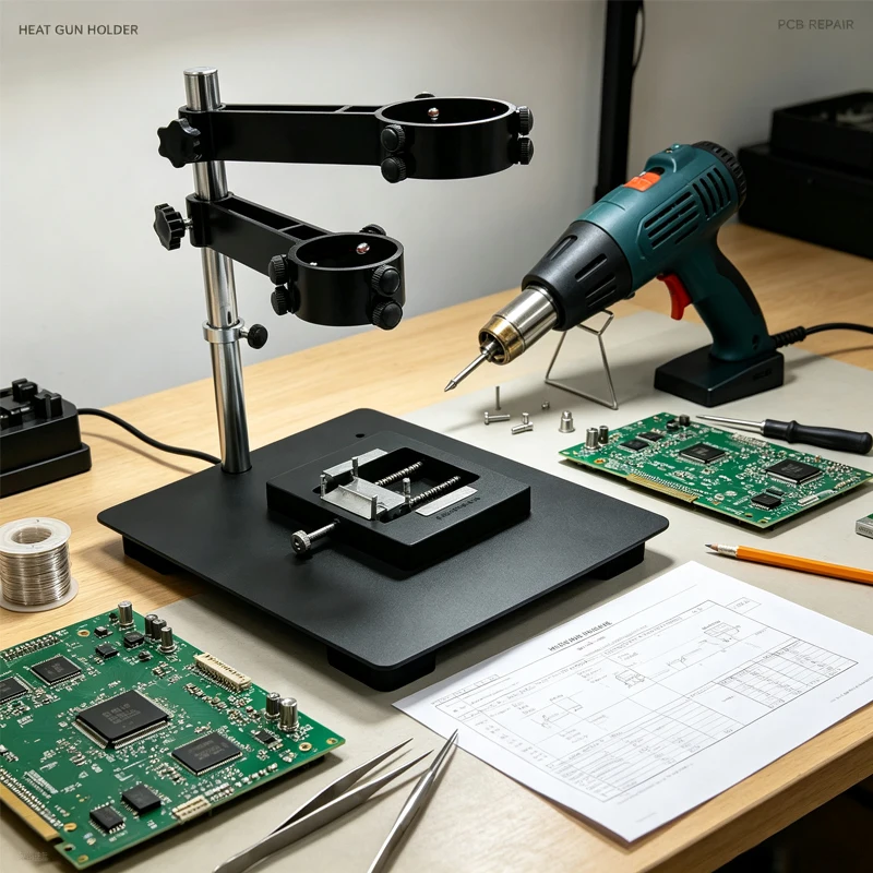 360 °Rotated Durable Hot Air Hand-Piece Gun Holder Suitable for the Desktop Hand Held Heat Gun Solder the Circuit Board Bracket