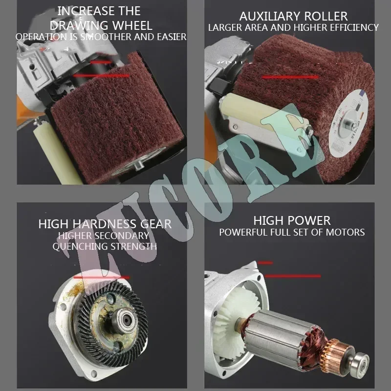 جديد 220 فولت/2800 واط المحمولة الكهربائية الملمع الفولاذ المقاوم للصدأ المعادن الخشب طحن سلك آلة طحن عجلة أداة تجليخ