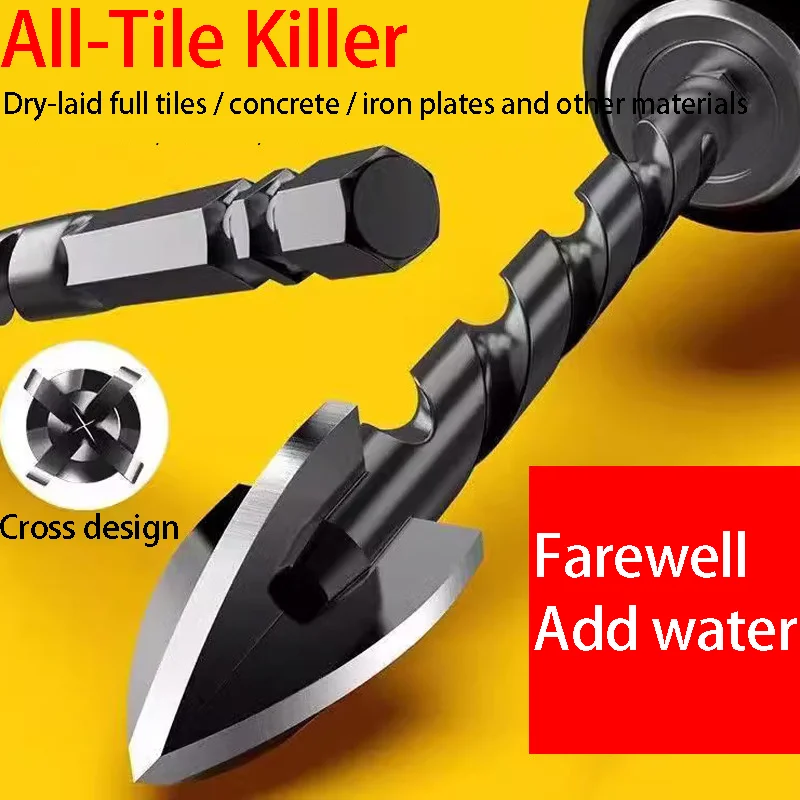 

Triangular drill bit - multi-functional diamond drill bit for tile drilling - high-hardness four-edge alloy drill for concrete a