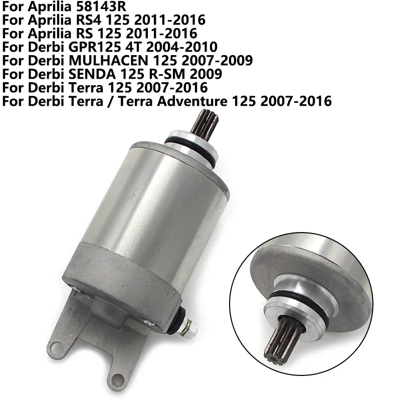 Motorcycle Starter Motor Starting For Aprilia RS RS4 125 58143R For Derbi GPR125 4T MULHACEN Terra Adventure 125 SENDA R-SM Moto