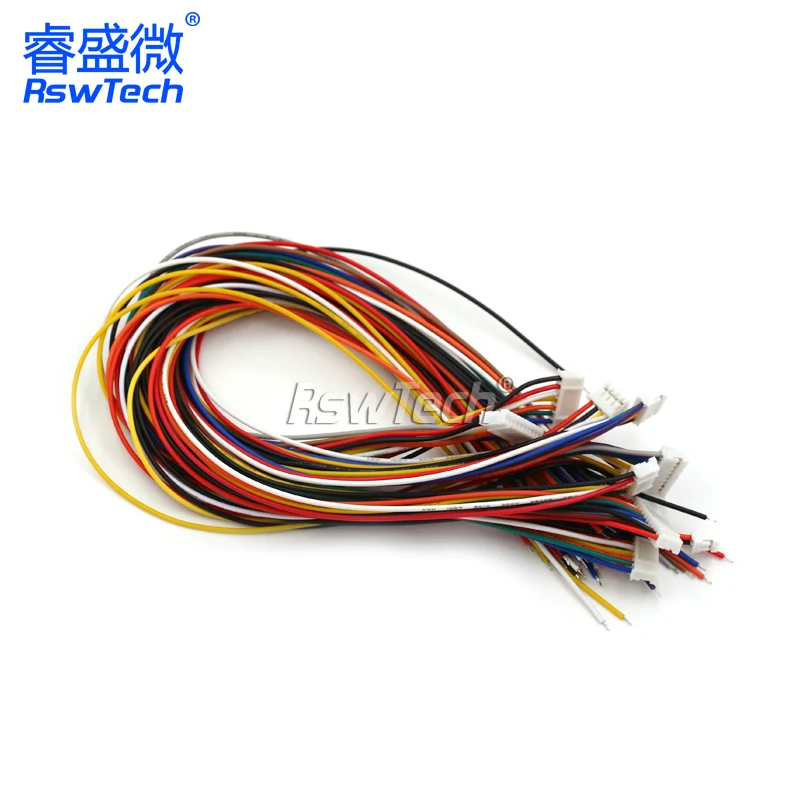 PH2.0MM Electronic Terminal Wire Single Head Color Row Line 2/3/4/5/6/7/8/9/10/12P 30CM Nickel Plated