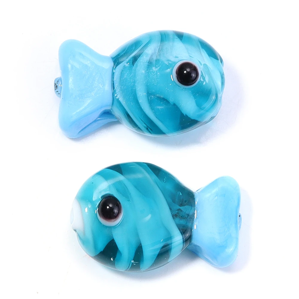 2pcs Cute Colorful Stripe Lampwork Glass Beads