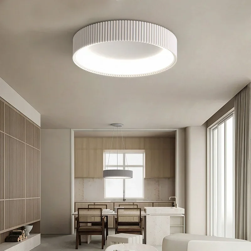 

SANDYHA Nordic LED Ceiling Light Wrought Iron Lampshade Bedroom Living Room Study Lighting Fixtures Modern Decoration