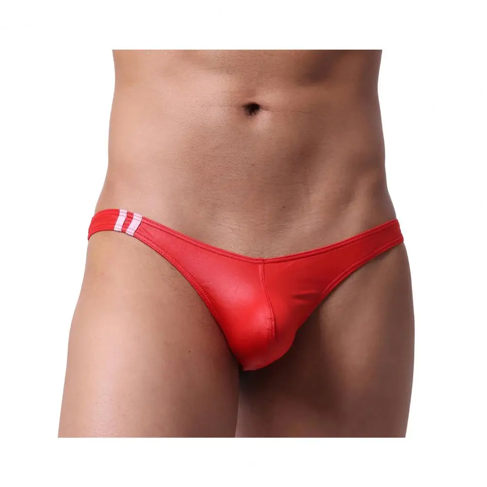 Cuecas masculinas de imitação de couro de imitação de cintura baixa cuecas sexy roupa interior confortável para um ajuste apertado cuecas masculinas