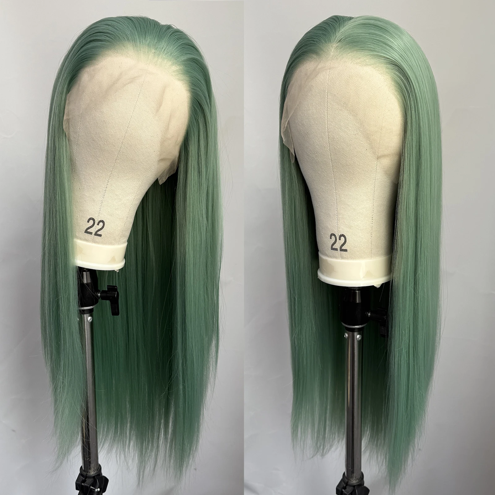 Mint Green Wig Straight Synthetic Lace Front Wig Platinum White Long Silky Straight Synthetic Hair Lace Wigs for Women Glueless