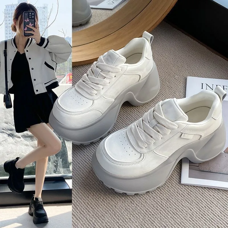 

2025 New Unique Dad Shoes For Petite Women Height Increasing Chunky Platform Sneakers Fashion Statement Casual Streetwear Shoes