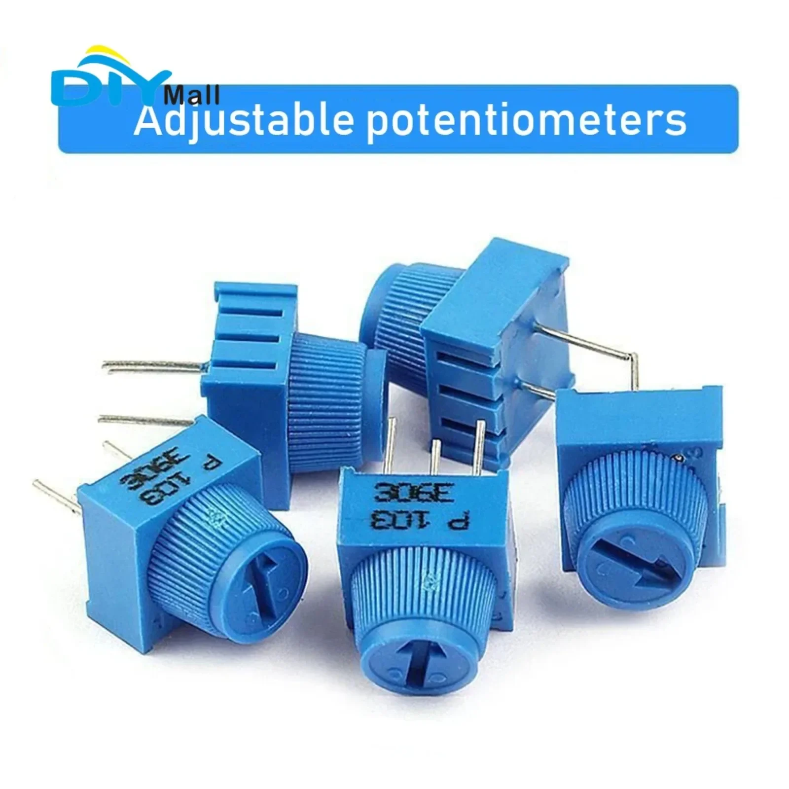 3386P-1-103 Резистор потенциометра 1K 100K 10K Ом Однооборотный макетный потенциометр с ручкой для Arduino (10 шт.)