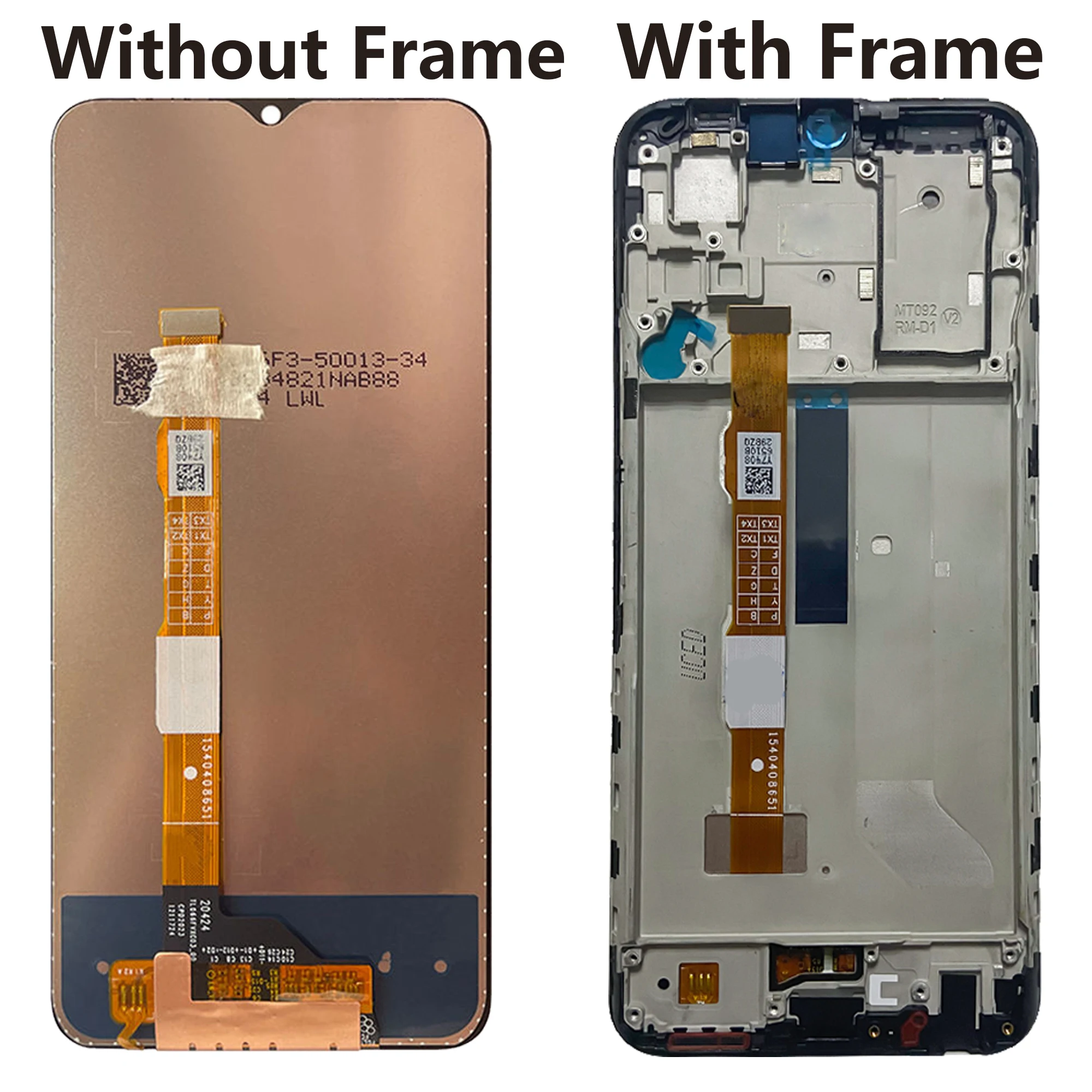 Original Touch Screen For VIVO Y51 2020 V2030 Full With Frame LCD Display Digitizer Assembly Replacement Phone Repair Parts