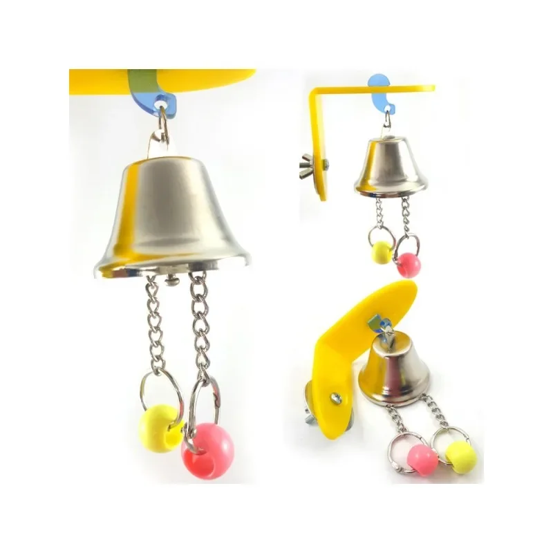 Bird Bells Toy with Colorful Plastics Toy for Pet Cage Parrot Parakeet Cockatiel Conure Lovebird Budgies Finch Canary