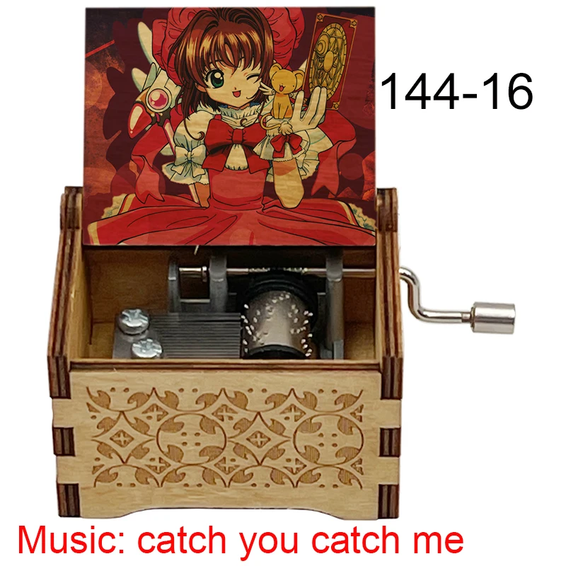 Card captor Anime Sakura Music CATCH YOU CATCH ME Wooden Mechanical Music Box Toys For Girls New year Christmas gift