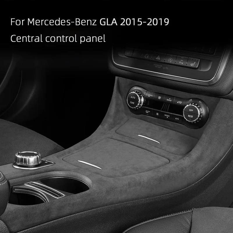 

For Mercedes Benz GLA X156 2015 2016 2017 2018 2019 Super Suede Car Central Console Gear Shift Panel Trim Cover Auto Accessories