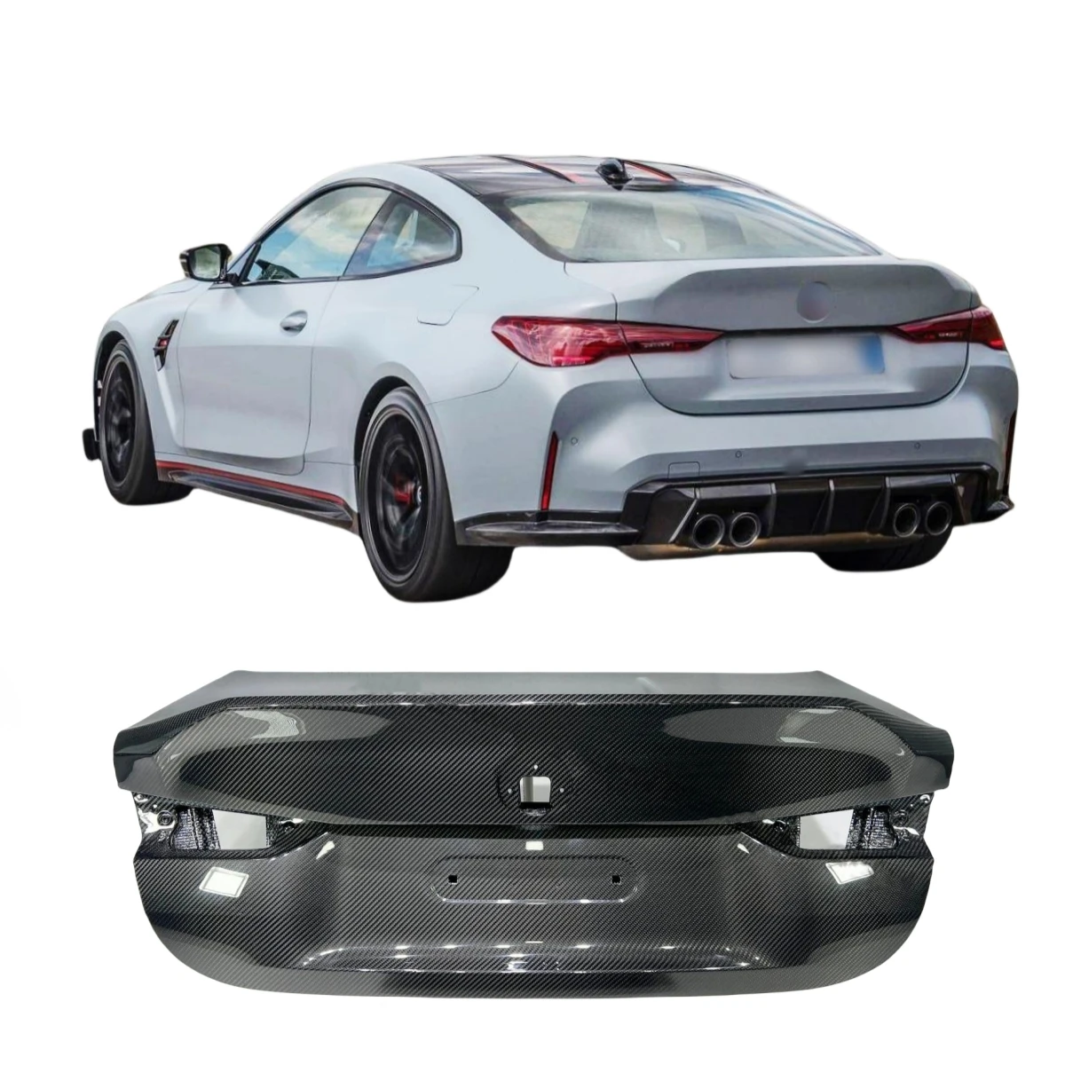 CSL Style Dry Carbon Fiber Rear Trunk  For BMWs G80 G82 M3 M4 Carbon Fiber Boot Lid cover