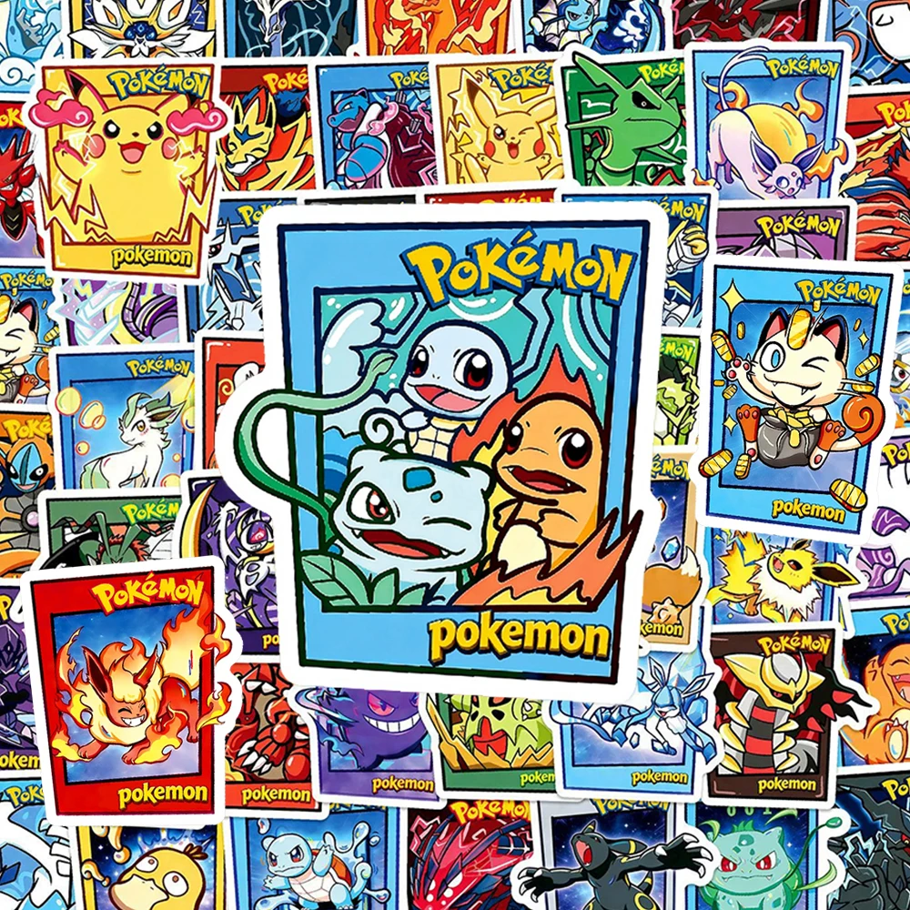 10/30/50pcs Pikachu Pokemon Cartoon Stickers Funny Anime Decals DIY Stationery Notebook Phone Bike Cute Sticker Decoration Toys