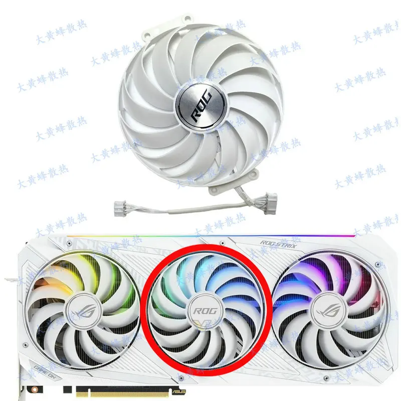 Original the Cooling Fan for ASUS RTX3070 RTX3080 RTX3090 ROG STRIX Graphics Video Card WHITE