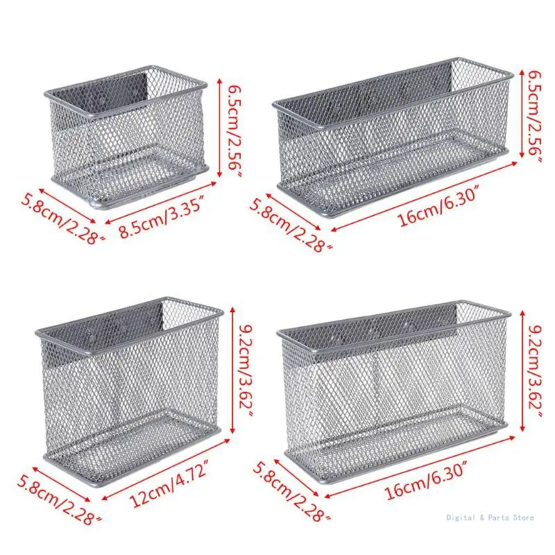 Caja almacenamiento cesta magnética malla alambre para refrigerador, organizador maquillaje para artículos M17F