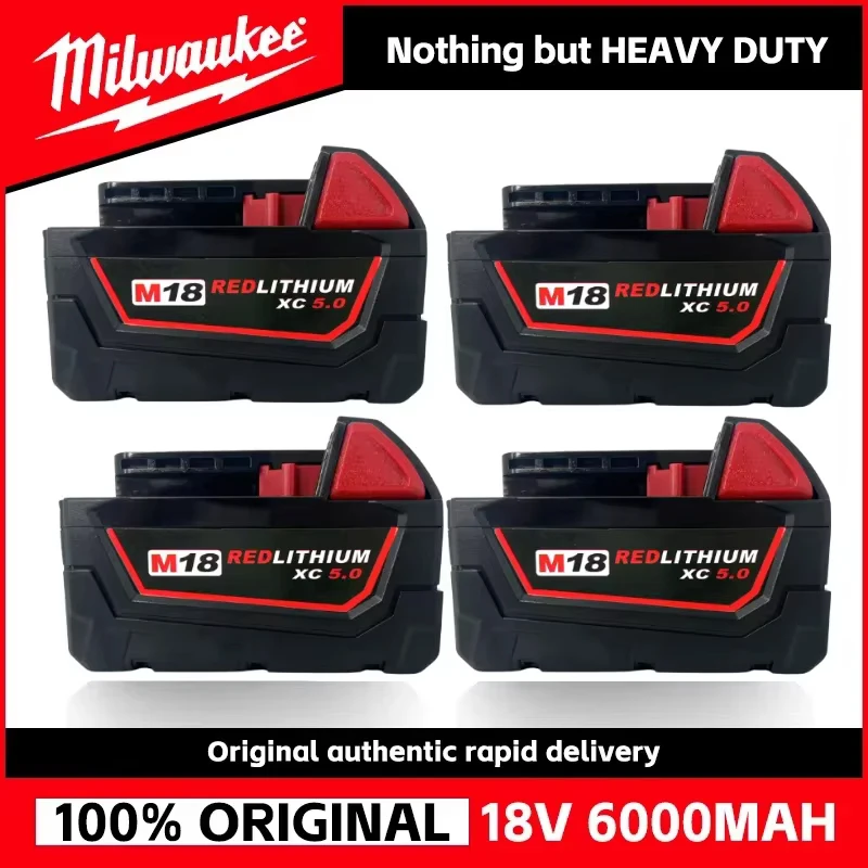 

18V Milwaukee 6.0Ah M18 XC Lithium Battery 48-11-1860 48-11-1850 48-11-1840 48-11-1820 Power Tools Battery Charger