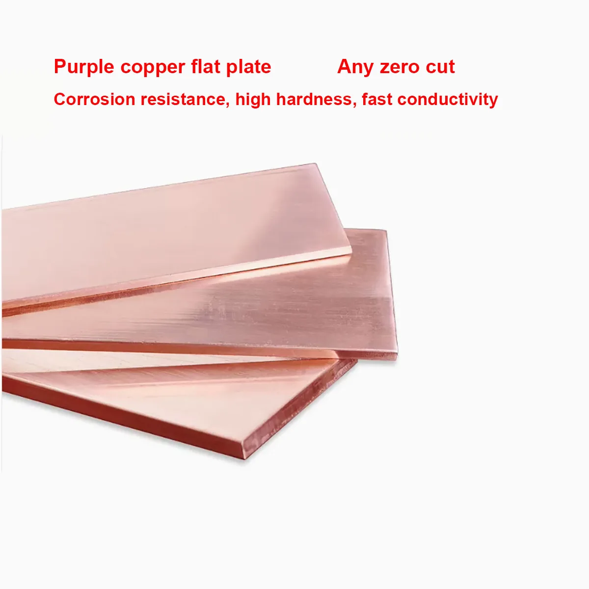 T2 Red Copper Flat Bar Pure Copper Rectangular Solid Metal Sheet Strip 0.05‑10mm Thick Width 5‑12mm Conductive Heat Dissipation
