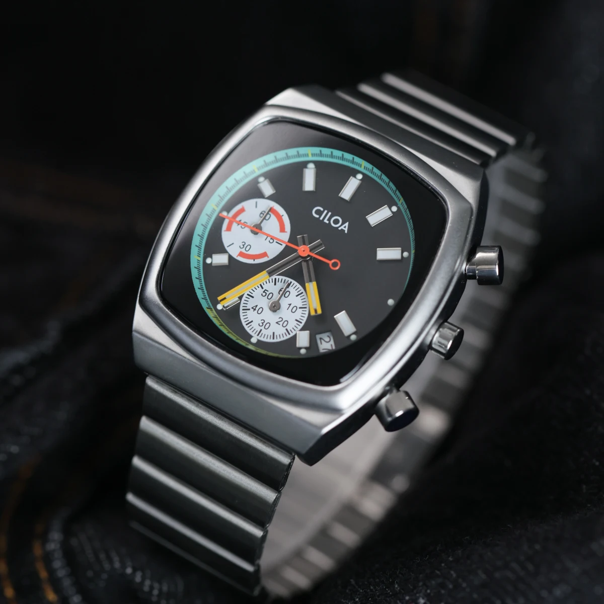 

CILOA square sports watch men's brand authentic 2025 trendy fashion stainless steel strap waterproof high quality quartz watch