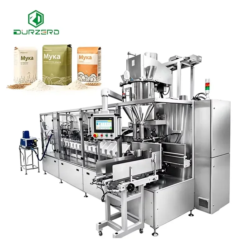 1 kg linear packaging machine, used for filling flour linear paper bags, can fill 30 to 40 bags per minute, flour packaging