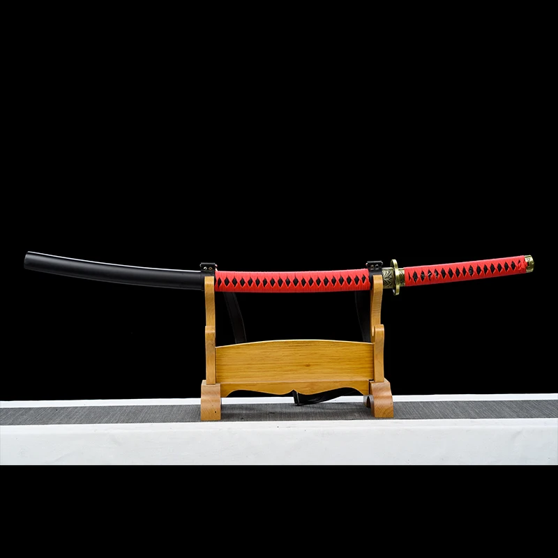 Wooden Katana With Strap Ninja Sword Full Tang Blade Handmade Home Decorative Props Cosplay view 3