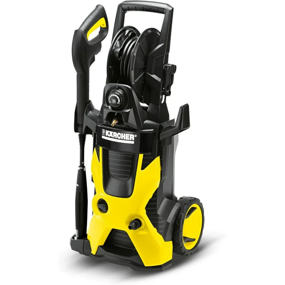 Lavadora de pressão elétrica, Vario Power e Dirtblaster Wands, mangueira pressurizada Reel, 1.4 GPM, amarelo e preto