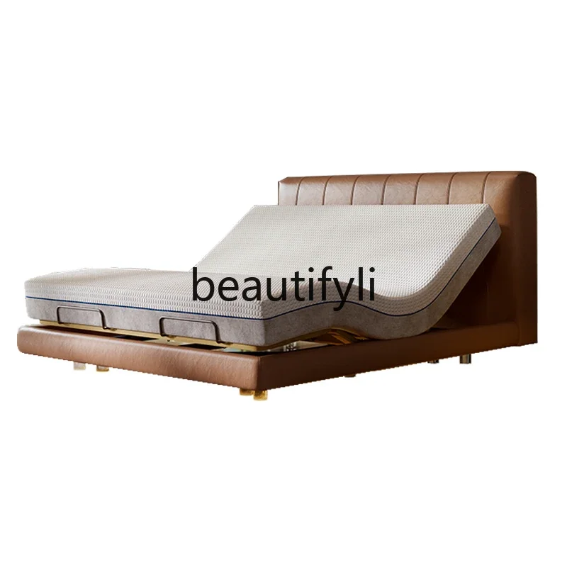 

Electric leather bed multi-function automatic lifting piano key bag master bedroom villa