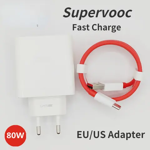 Caricabatterie SuperVooc da 80 W per OnePlus Nord 2 9 9T Adattatore di alimentazione a carica rapida Cavo di tipo C per OnePlus 9 10 Pro Nord 8T 8 GT Ace