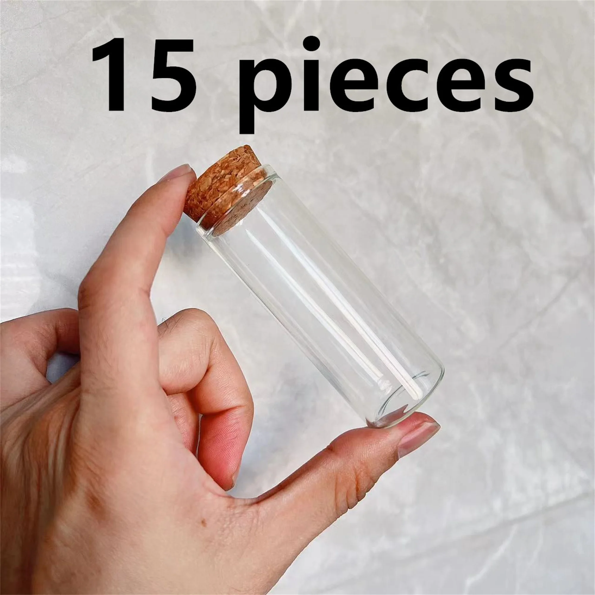 

15 шт. 25x30x70 мм 30 мл стеклянные дозирующие бутылки с пробкой - мини-прозрачные стеклянные банки для кофейных зерен, конфет, кухонных специй