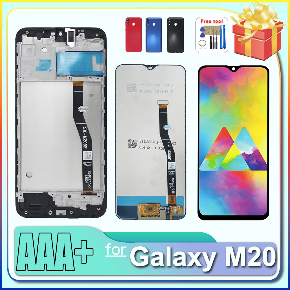 100% Tested LCD for Samsung M20 LCD Display Touch Screen Digitizer Assembly for Samsung M20 M205 M205FN M205G M205F Phone
