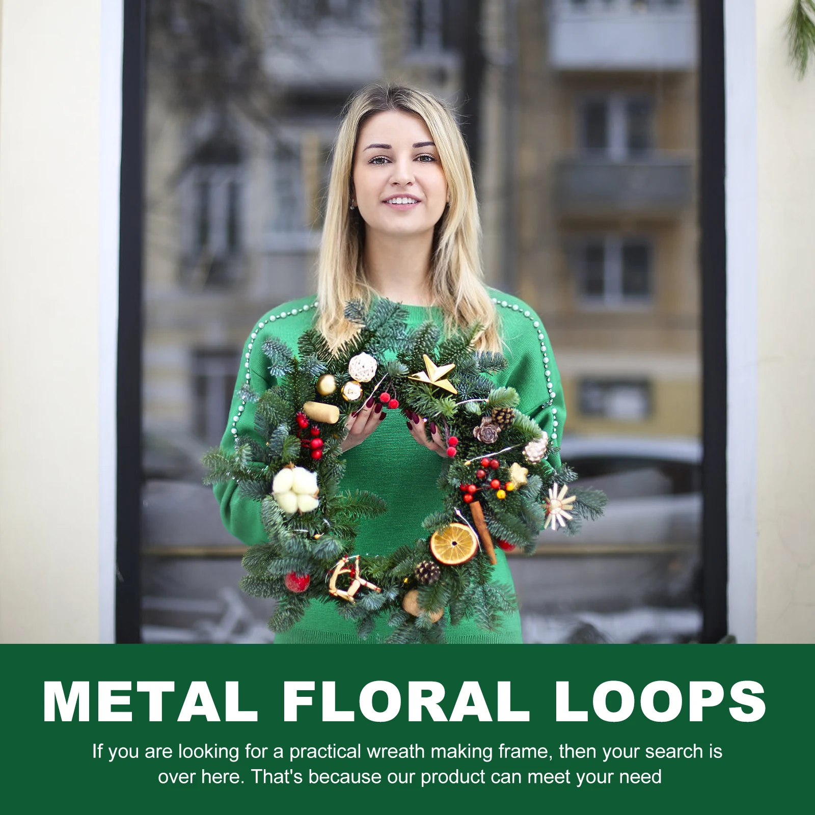 

2pcs Christmas Accessories Diy Wreath Making Supplies Iron Garland Frames Metal Floral Hoops For Holiday Decor Wreath Rings