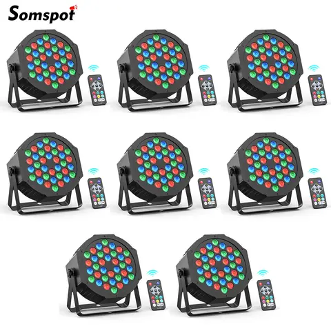Somspot 4/8PCS 36LEDs RGB Par Lights Remote & DMX Control Stage Light Effect Projector for Church Wedding Party Club Music Live