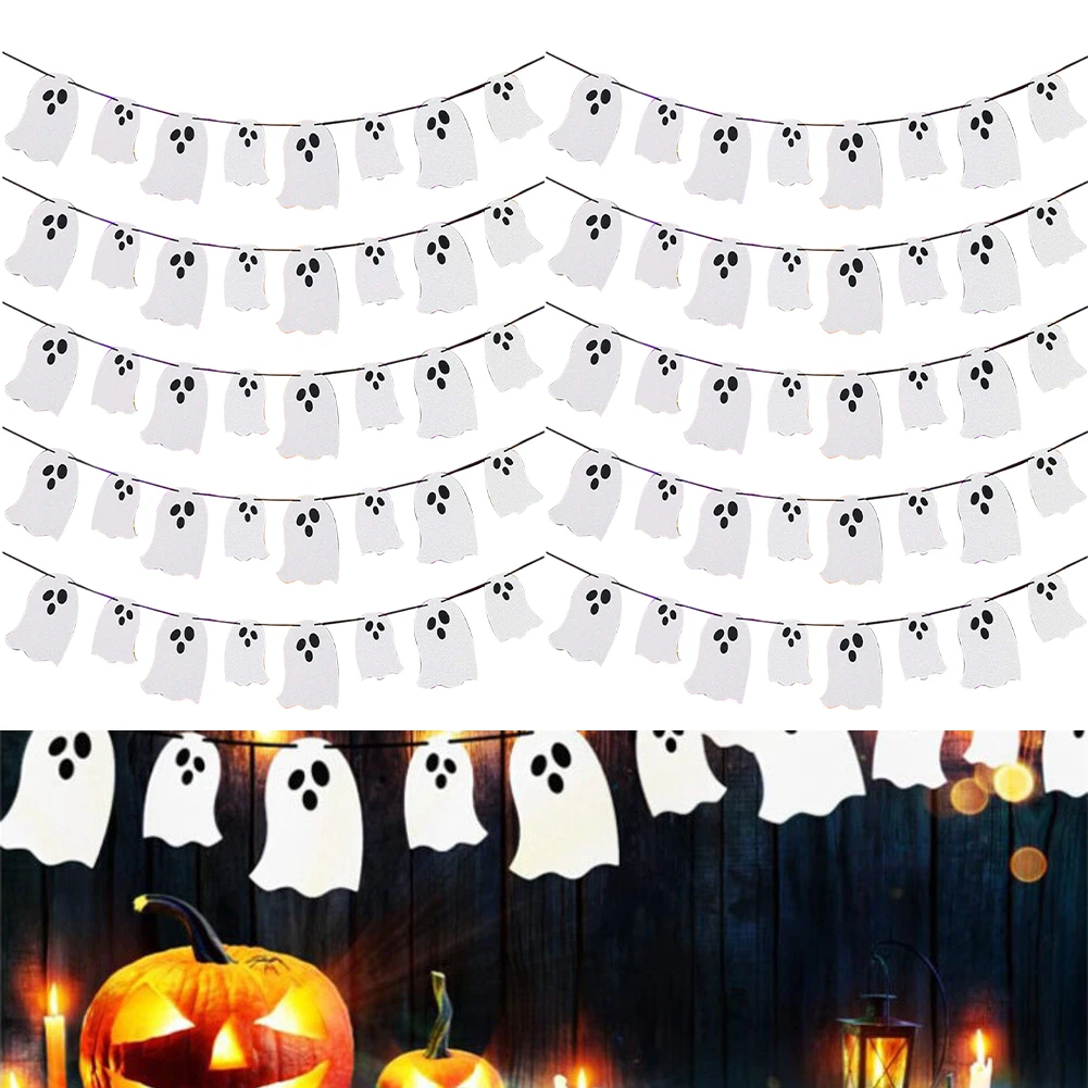 

10pcs Halloween Banner 17*11.5cm,12*8cm Halloween Decorations Glittery Bunting Banner For Haunted Houses Wall-Doorways DIY Decor