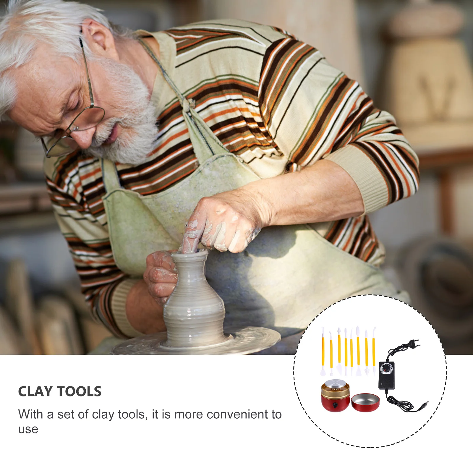 

1Set Mini Pottery Wheel Electric Adjustable Machine for Pottery Forming Ceramic Sculpting DIY Clay Tool Eu Plug