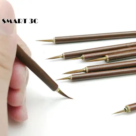 Bilashmart 3pcs/set Metal Weasel Hair Brush Pen Hook Line Paint Brush Chinese Calligraphy Brush Art Oil Painting Brush