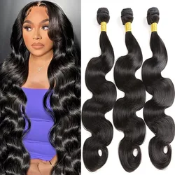 Human Hair Bundles Brazilian 100% Human Hair Weave Body Wave Bundles Water Wave Bundle Remy Extensions 1/3/4 Bundles for Women