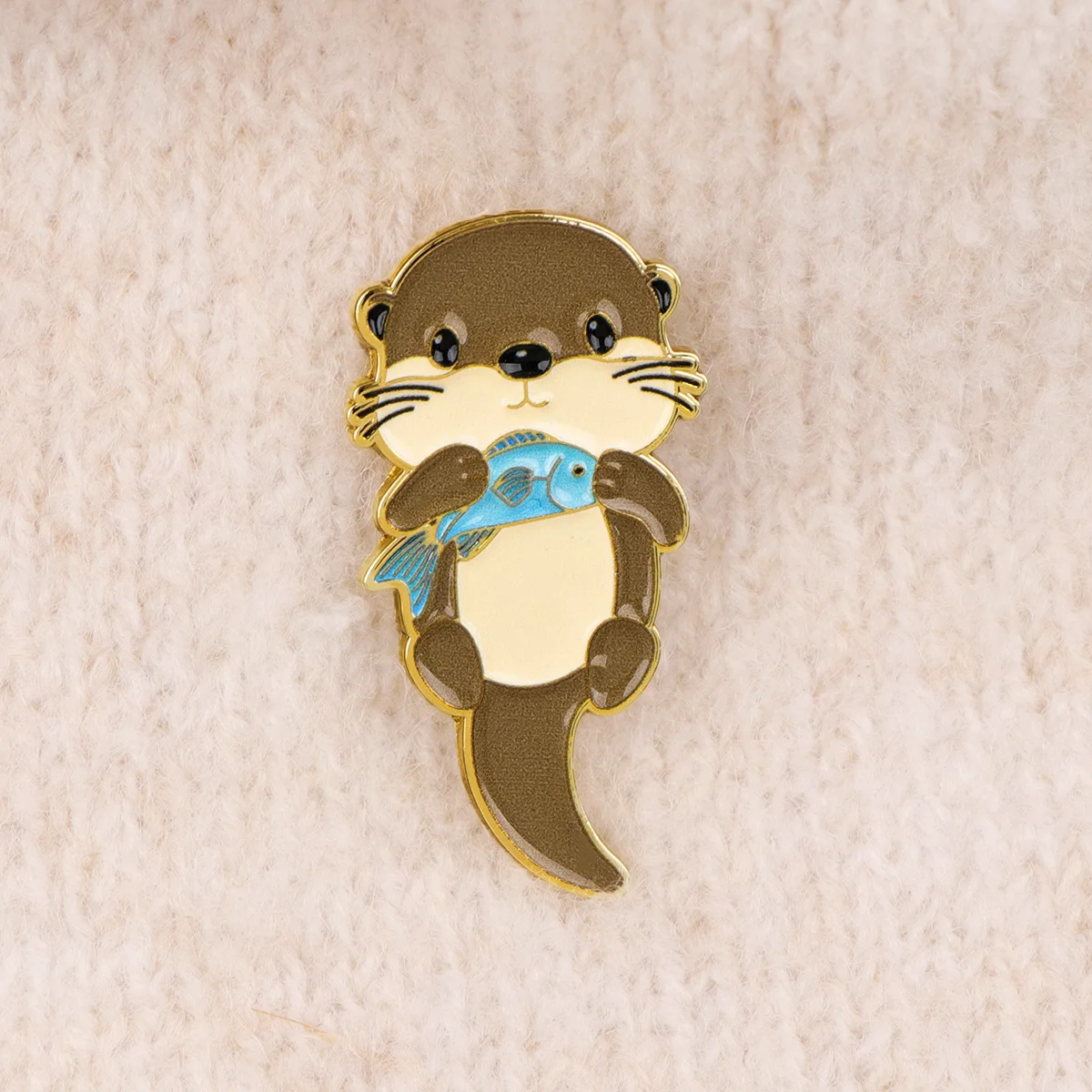 Humorous Quotes Enamel Pin Cartoon Otter Brooch For Coat Flowers Brooches Fashion Lapel Badges Jewelry Gift for Friends