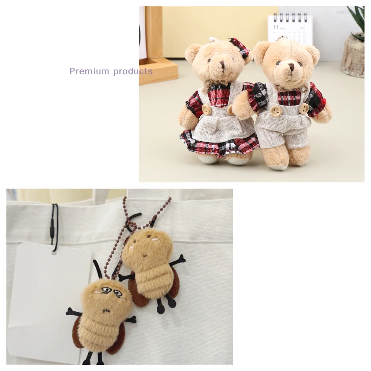 

1 шт., одежда с героями мультфильмов, плюшевая игрушка-медведь, брелок, мягкая кукла, кулон, рюкзак, автомобильная сумка, брелок для ключей, декор, подарок для ребенка