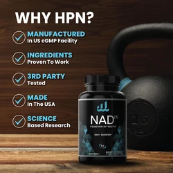 NAD Supplement - Nicotinamide Nucleoside Replacement for Men and Women (NAD3) | Anti aging NRF2 Activator, Superior to NADH