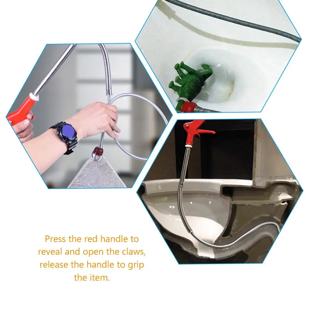 

Инструменты для захвата унитаза, гибкий коготь, очиститель для слива, труба для захвата, средство для удаления засора в виде змеи, 6-футовый абс, раковина для выемки волос