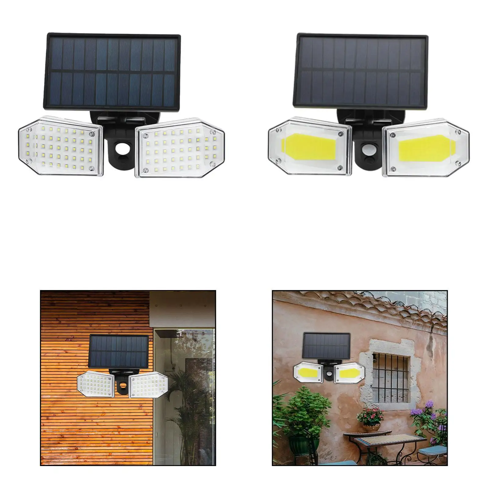 Luz solar al aire libre 3 modos de luz Lámpara LED solar para valla escalera patio