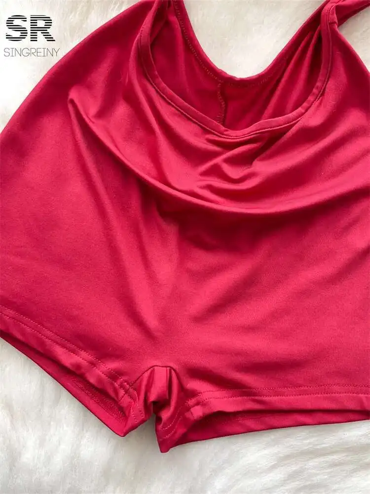 

BabYoung Sexy Bodycon Mini Rompers Women O Neck Short Sleeve Lace Up Design Slim Streetwear Summer Hollow Out Chic Playsuits