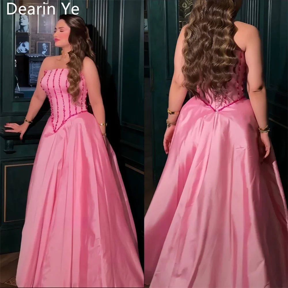 

Saudi Arabia Formal Dress Dearin Strapless A-line Floor Length Skirts Draped Sleeveless Bespoke Occasion Dresses Evening Prom Go