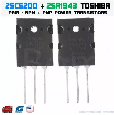 Toshiba 20PCS 2SA1943 TO-3P 2SC5200 TO-3PL=10pair ( 10PCS C5200 + 10PCS A1943 )