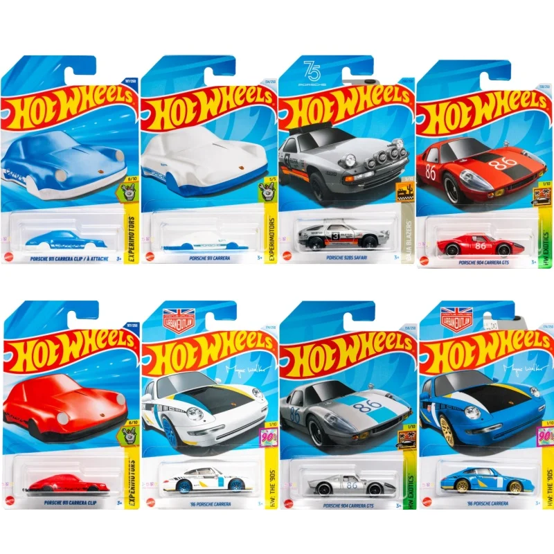

Коллекционная модель автомобиля Hot Wheels Porsche Diecast без колес: 911 Carrera, Clip 928, Safari 964, Carrera GTS, разноцветная, для фанатов и коллекционеров