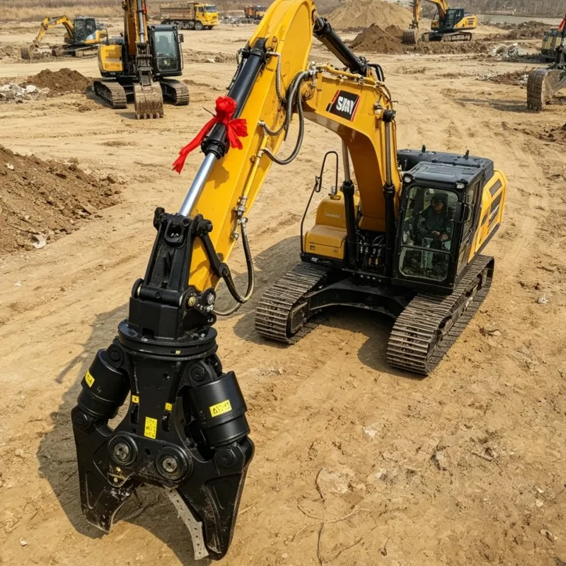 Customized Double Cylinder HydraulicExcavator Pulverizer Demolition Shear Rotating Scrap Metal Steel Concrete